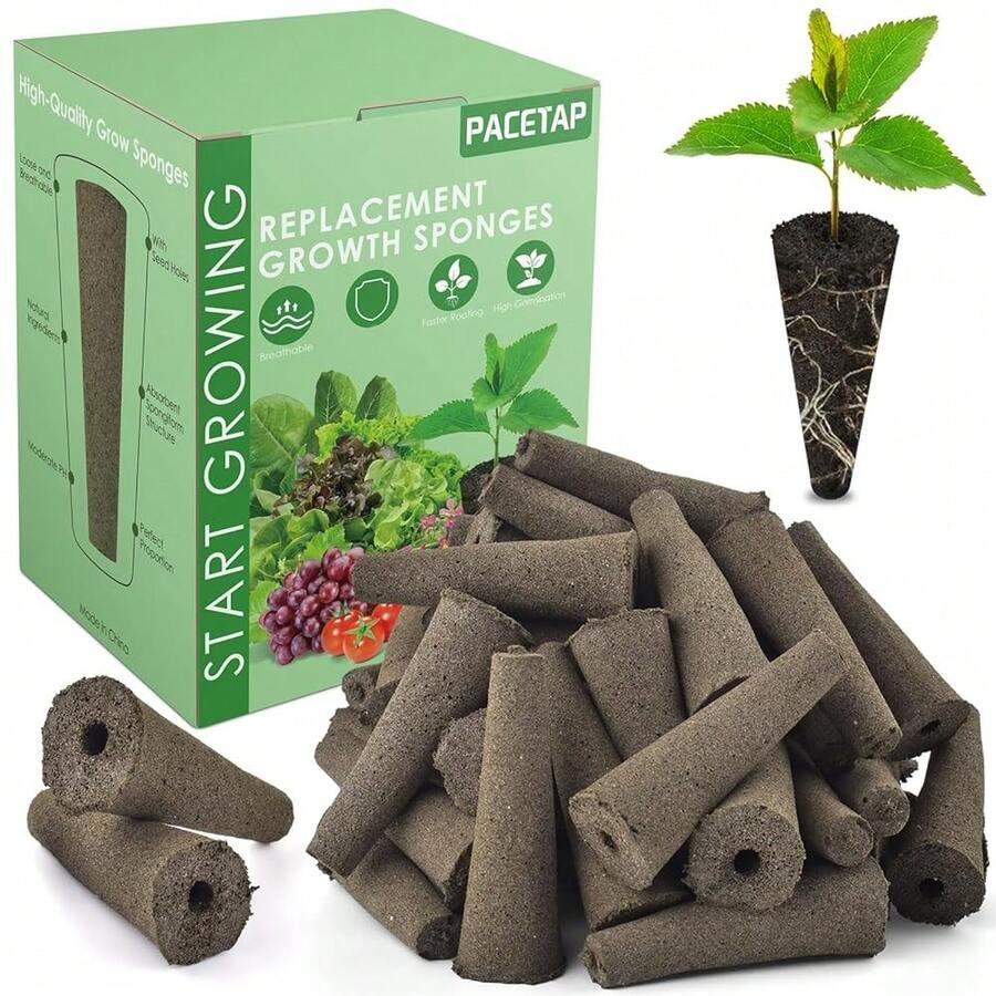 PACETAP 80 Pack Grow Sponges Compatible With AeroGarden, Replacement Refill Grow Sponge For Hydroponic Indoor Garden System{Inchsize_nameinch:Inch80Packinch} - 80Pack - View 1