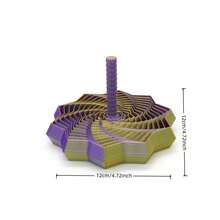 1件装视觉错觉折叠拼图玩具多边形胡萝卜塔减压螺旋三维设计玩具 - 彩色 - 查看 5