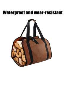 带手柄的防水柴火袋 - 耐用的木材储存手提袋，抗撕裂的柴火运输袋，适用于室内壁炉、户外露营、徒步旅行、园艺、野餐、房车旅行和露台使用，非常适合储存和运输原木、柴火捆和引火物 - 彩色 - 查看 15