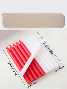 Wheat Straw Cutlery Box Travel Portable Cutlery Box Nail File Makeup Brush Knife Fork Spoon Chopsticks Box Pencil Box Color With Lid Storage Box/White Candles, Red Candles, Household Power Outage Emergency Lighting Candles, 3-4 Hour Wax Candles, Indoor Long-Pole Candles - Multicolor - View 2