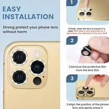 适用于 11-16 Pro Max 的相机镜头保护膜，水钻闪粉 | 9H 钢化玻璃金属边框 | 5D 全覆盖，防刮/防水/防指纹 | 适合夜间摄影。户外探险礼物，生日、送给家人和朋友的理想之选。闪亮水晶镜头保护膜，手机配件，防震防摔，全覆盖。 - 藍色 - 查看 8