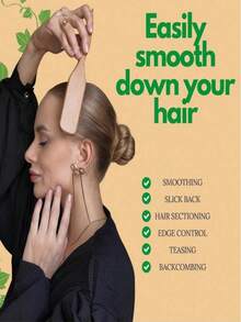 1 Piece Unisex Hair Comb And Beard Brush, Fragrance-Free Professional Hairstyling Brush, Gradient And Clipper Cleaning Comb, Slick Back Smoothing Tool, Thick/Thin Hair Comb, Great For National Day, Bathroom, Scalp Massage, Back To School, Travel Vacation And Daily Life, Holiday Gift For Family And Friends - Multicolor - View 4