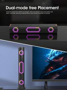 PHILIPS 飞利浦迷你条形音箱 TAB3120，RGB 灯光效果，兼容电视、PC、笔记本电脑、平板电脑、手机，蓝牙 5.3 稳定连接，3.5 毫米 AUX 接口，高音质，3600mAh 大电池，水平垂直放置，适用于游戏、音乐、电影、礼物 - 黑色 - 查看 2