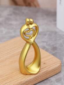 1pc European Style Couple Statue Decor, Holiday Home Decoration, Suitable For Home, Office, Dining Table, Valentine's Day Gift