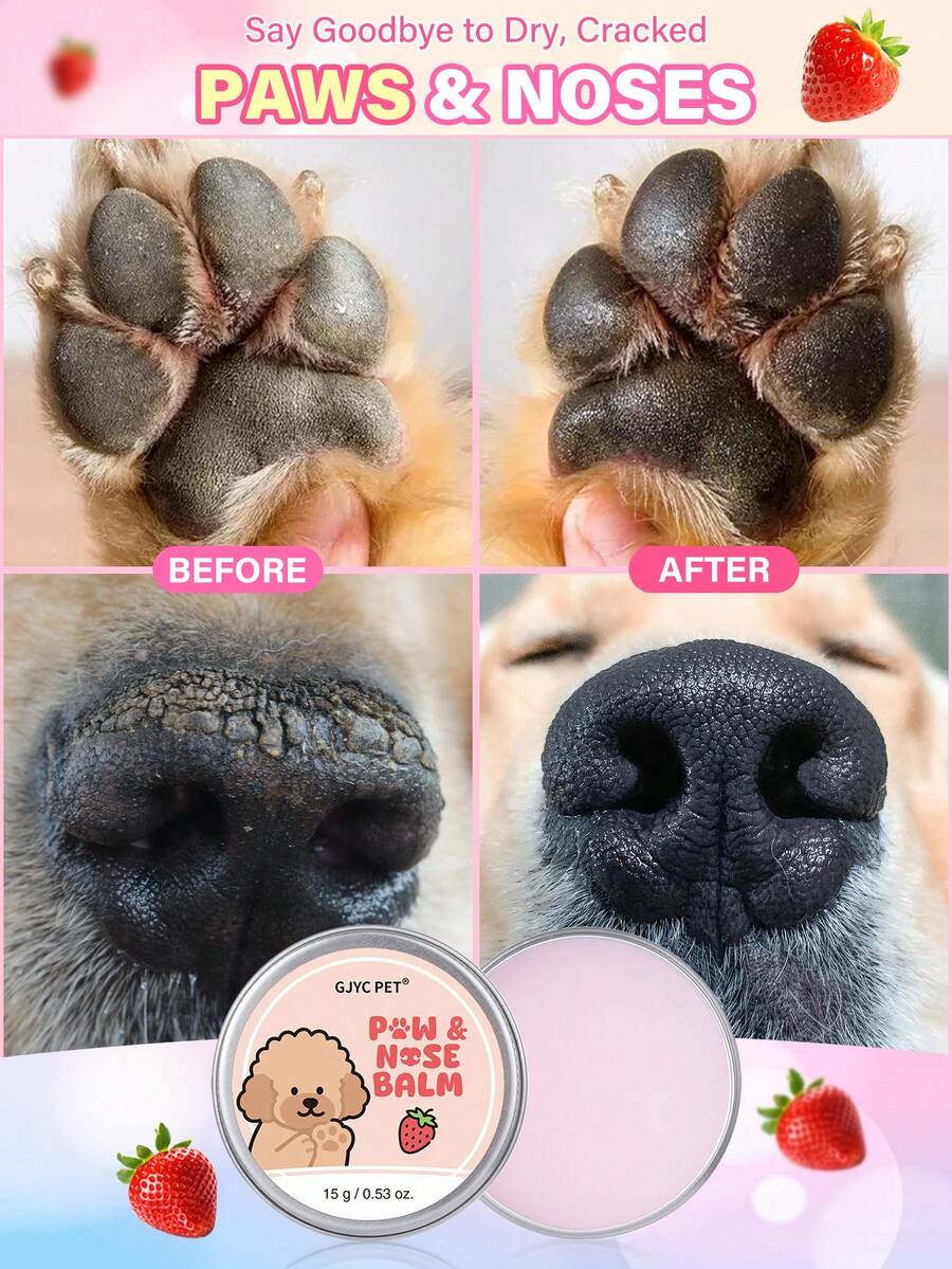 GJYC PET 6号舒缓配方狗狗爪子和鼻子润肤膏 - 修复干燥皲裂的爪子和鼻子 | 蕴含乳木果油和椰子油 | 四季皆宜