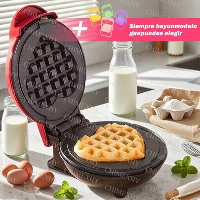 Mini waflera antiadherente de 4 pulgadas, con diseño en forma de corazón, portátil para hacer panqueques para adolescentes, fácil de limpiar, ideal para preparar bocadillos, sándwiches y huevos.