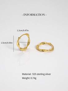 1 Pc Of S925 Silver Smooth Geometric Winding Earrings, Gold Spiral Earrings, Silver Twist Hoops, Twisted Huggie Jewelry, Daily Basic Everyday Hoop,Suitable For Women's Daily Wear, Wedding And Birthday Gifts