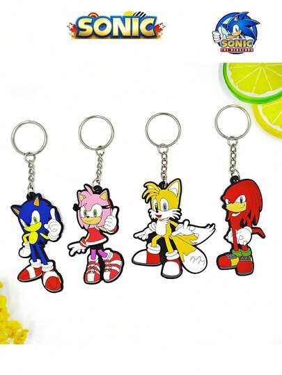 4 st/set tecknade karaktärer nyckelringshängen, dekorativa dockberlocker för väskor, nycklar, festgåvor, leksaker