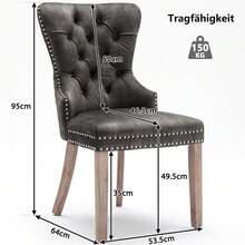 Dining Chairs - Grey + Antique + Rubberwood-1 - View 6