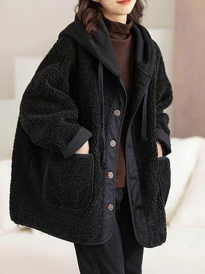 レディースジャケット、おしゃれ、カジュアル、ゆったり、スリム効果、レトロ、普段使い、合わせやすい、シンプル、裏起毛、無地、ポケット付き、フード付き、レディース秋物、アウター、秋冬シーズン