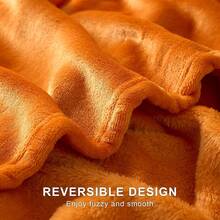 Sofa Blanket Living Room Cover SetFleece Blanket Twin Size, Soft Cozy Twin Blanket, Fuzzy Flannel Blanket Bed, Sofa, Couch, Travel, Camping, 60 X 80 Inches - 橘色 - 查看 9