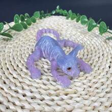 1 件 50 厘米/19.69 英寸 3D 打印巨型狮身人面像猫雕像，无毛猫家居装饰，逼真的仿真眼睛，全身可活动关节，彩虹系列猫装饰，节日装饰礼物，圣诞节，万圣节装饰，猫爱好者的完美礼物 - 彩色 - 查看 46