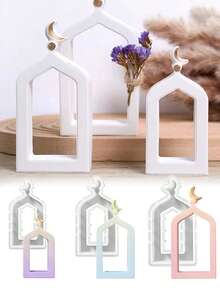 DIY Star & Moon Castle Silicone Mold, Handmade Epoxy Resin Plaster Mold, Hollow Middle Eastern Style Threshold Incense Candle Silicone Mold, Suitable For Middle Eastern Festival Party Decoration - Multicolor - View 2