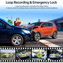 Cámara de tablero dual 1080P delantera y trasera para automóvil, bloqueo de accidentes de taxi y monitor de estacionamiento, 2 opciones de montaje, tarjeta SD de 64 GB - Negro estándar (dual 1080P) - Ver 5