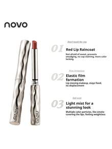 NOVO Waterproof, Sweat-Resistant, Non-Fading, Soft Matte Finish, Non-Stick Lip Gloss, Lightweight Long-Lasting Lipstick, Suitable For Daily Makeup, Commuting, Students, No-Makeup Look