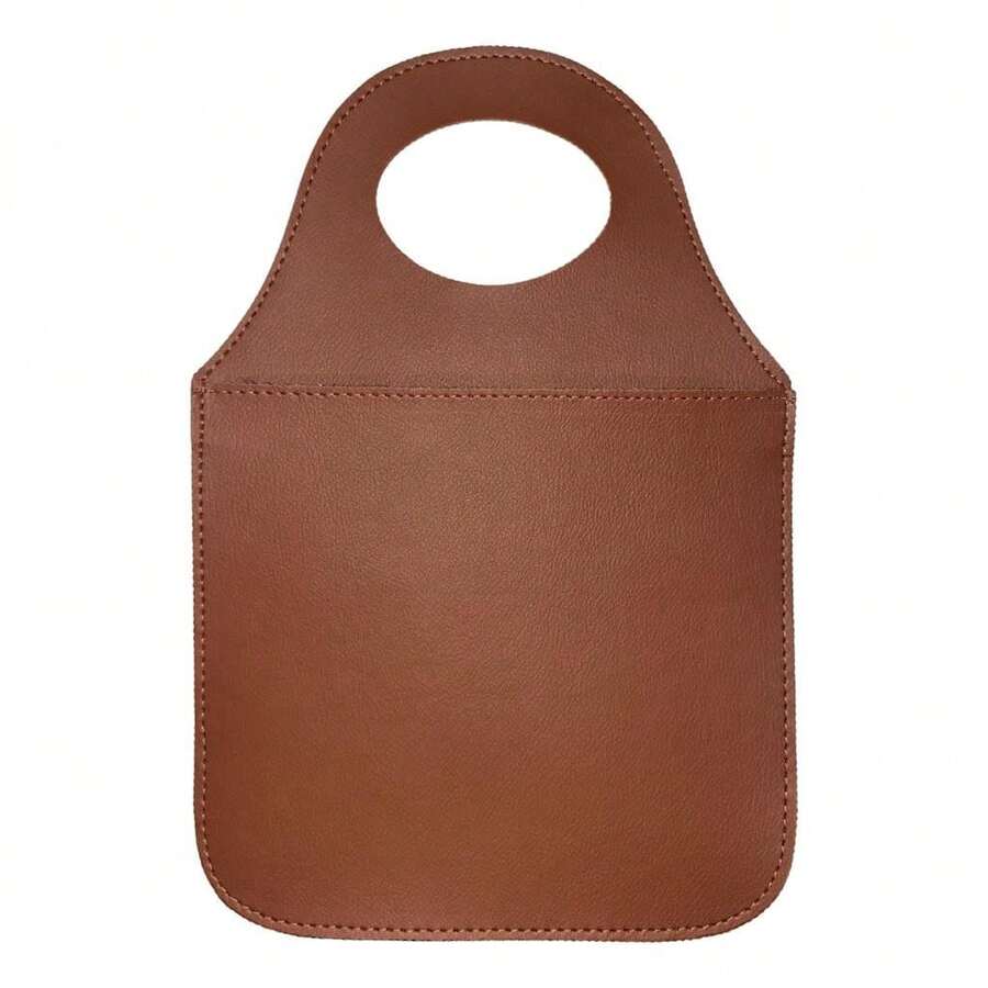 Universal Leather Car Trash Can - Rust Brown - View 1