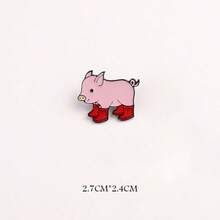 3pcs Pig Shaped Brooch Set, Suitable For Couples, School Uniform Accessories, Anti-Glare, V-Neck, Creative Badge, Cute Animal Design - Multicolor - View 6