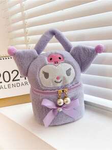 1个肉桂色狗狗库洛米毛绒手提包/化妆包，创意卡通化妆包 - 彩色 - 查看 6