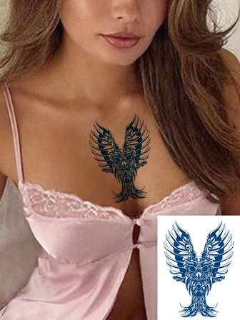 1pc Fashionable Owl Totem Small Pattern Creative Temporary Tattoo Sticker, Lasts 1-2 Weeks, Waterproof And Easy To Use, Suitable For Men And Women On Arms, Waist, Feet, Etc., Natural Matte Finish, Reusable Waterproof Temporary Tattoo, Essential For Parties, Gifts, Travel, Music Festivals, Suitable For Daily Use