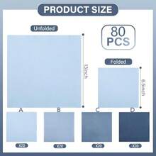 20pcs/40pcs/60pcs/80pcs,Dusty Blue Party Napkins Gradient Blue Disposable Paper Napkins 4 Colors 6.5" Luncheon Cocktail Napkin For Birthday Wedding Baby Shower Party Celebration Gathering Supplies - Blue - View 4