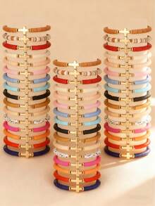 30Pcs Cross Beaded Bracelet Set - Colorful Christian Religious Jewelry, Fashion Accessories Adjustable Stackable Wristbands, Ideal Faith Gift For Women Men - Multicolor - View 7