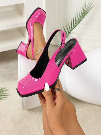 Vintage französische Mary Jane Schuhe für Frauen, neue Frühlingshochzeitsschuhe, koreanische sexy Schnallen Lederkleinschuhe, einfarbige elegante Pumps mit quadratischer Spitze und Plateauabsatz