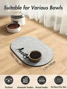 Personalized Absorbent Dog Food Mat, Dog Feeding Mat, Customized Pet Name Dog Food Mat, Personalized Dog Bed Mat, Can Be Customized According To Your Dog's Name, Very Suitable For Protecting Floors And Keeping The Feeding Area Clean
