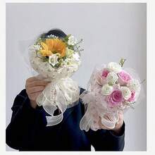 10 tờ giấy gói hoa hình nơ và hoa lê dày in họa tiết cho bó hoa làm quà tặng, thủ công DIY - Nhiều màu - Xem 7