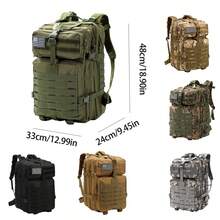 Mochila táctica para exteriores: poliéster resistente, diseño de camuflaje, estructura con múltiples compartimentos adecuada para senderismo, acampada, caza y escalada, colores mezclados, cierre con cremallera, compartimento para ordenador portátil, mochila resistente | Mochila de camuflaje | Sistema de soporte estructurado, mochila de viaje - camuflaje verde - Ver 3