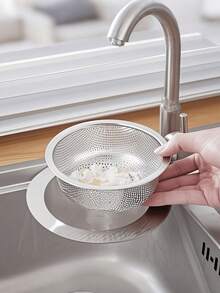 Country Style Sink Strainer With Handle, 201 Stainless Steel Kitchen Sink Drain Filter, Waterless, Suitable For Restaurant And Indoor, Wear-Resistant, Anti-Rust - Multicolor - View 2
