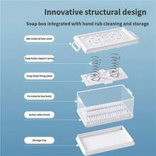 1 Set zufälliger Stil Edelstahl Dual Feder Minzgrün/Millennials Rosa Seifenschale, Druck Typ platzsparende Aufbewahrungsbox, Walzen Schaum & Ablauf 3-in-1 Upgrade Seife-freier Halter