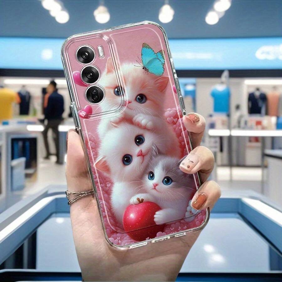 Funda Transparente de TPU Suave Antigolpes de Dibujos Animados para Oppo A3, A3 Pro, A3X, A16, A17K, A18, A38, A40, A55, A57, A57S, A58, A60, A76, A77S, A78, A79, A80 5G, A95, A98, Reno 5, 8T, 10, 11 Pro, 12, 13F, Diseño Creativo a Prueba de Golpes con Patrón de Moda CQMTKKTM42867 - Colores mixtos - Ver 1