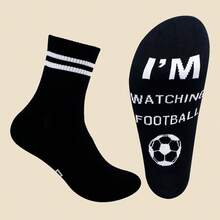 5 Pares de Meias Esportivas Unissex com Estampa de Letras, Adequadas para Esportes ao Ar Livre, Futebol, Corrida, Caminhada, Ciclismo, Tamanho 38-45 - Multicolorido - Visão 10