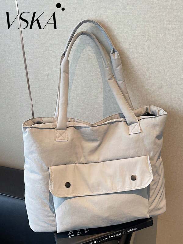 Daily Handbag | Lightweight Material * Flip-Top Button Design Unlock The Gentle Aesthetics Of Urban Travel​​ The Main Compartment Is Expandable To An Umbrella, Folding Hat, And Small Items, With A Clear And Convenient Logic For Access The Widened Handle Arc Fits The Curve Of The Hand, Comfortable To Hold Without Any ​​Scenario-Based Adaptation