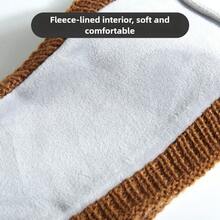 Soft Fluffy Chunky Knit Headband - Winter Warm Non-Irritating, Daily Bun Use Non-Tight, Face-Slimming & Versatile - 咖啡色1件 - 查看 5