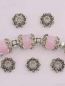 50/20 Stücke Schmuck Bastel-Set. Gravierte Cut Out Perlenkappe, Abstandsperlen. DIY Schmuckzubehör. Perfekt zum Kombinieren mit allen Arten von Armbändern, Halsketten und anderem Schmuck, Perlen zum Schmuckbasteln, Armband Bastel-Set, Bastelbedarf für Erwachsene, Basteleien, Charms, Perlen, Bastel-Set, Weihnachtsdekoration, Schlüsselanhänger Zubehör - Verschiedenfarbig - Übersicht 2