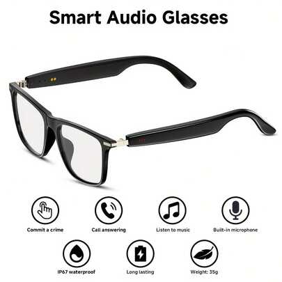 Minimalist Smart Glasses Voice Calls Music Control Photo Capture Music Playback Sunglasses Blue Light Protection Outdoor Portability Versatile Styling