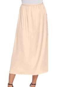 QING ROU [1pc/2pcs] Satin Midi Skirt, 36 Inch Lace Extender For Skirt Hem Length - Multicolor - View 24