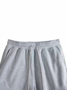 男士灰色多口袋抽绳束脚休闲工装裤