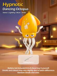 儿童搞笑跳舞章鱼音乐玩具 - 自动感应避障，可爱、放松、益智早教夜灯玩具