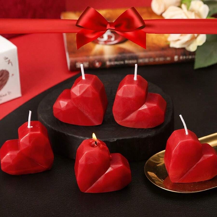 1pc Heart-Shaped Scented Candle, Fragrance Home Decor Ornament Gift For Valentine's Day - Multicolor - View 1
