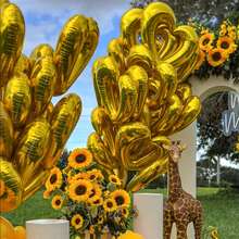 2pcs Large Hollow Heart Shaped Balloons - Pink, Gold, Silver, Red, Blue, Magenta, Suitable For Wedding, Anniversary, Birthday, Valentine's Day Party Decorations - Helium Ready, Ideal For Couple Engagement, Wedding Arch, Balloon Release, Wedding Party, Party Decor - 彩色 - 查看 7