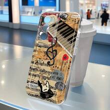 Funda de Teléfono con Collage Musical para Oppo A3 A3 Pro A3X A16 A17K A18 A38 A40 A55 A57 A57S A58 A60 A76 A77S A78 A79 A80 5G A95 A98 Reno 5 8T 10 11 Pro 12 13F Funda de Teléfono Transparente de Caricatura a Prueba de Golpes Cobertura Completa TPU Funda Protectora Simple de Moda a Prueba de Golpes Carcasa Suave Personalizada Creativa - Colores mixtos - Ver 8