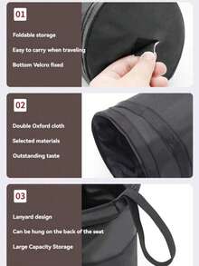 Foldable Multifunctional Hanging Car Trash Can, Made Of Double Oxford Cloth Material, Easy To Operate, Comes With A Hanging Hanging Bag, Car Storage Bin, Backrest Storage Bag, Car Interior Hanging Large Capacity Car Trash Can - Convenient Garbage Container And Seat Back Storage Bag - Car Interior Accessories, Car Companion, Men's Gift. - Multicolor - View 8