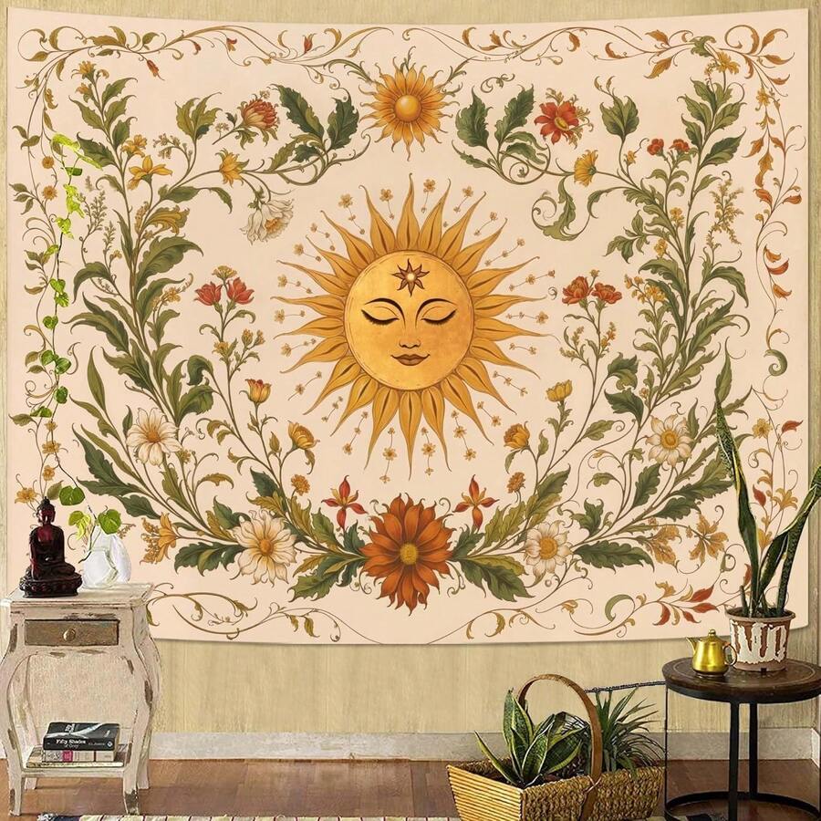 Tapestry Boho Sun Tapestry Bohemian Tapestry For Bedroom Vibrant Tapestries Wall Hanging Bedroom Living Room Wall Art And Home Decor Tapestry For Bedroom Wall Tapestry - B-1 - 查看 1