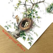 1/2pcs Bird's Nest And Branches Wall Sticker, Removable Self-Adhesive Spring Green Leaves Birds Vinyl Sticker For Living Room Bedroom Kitchen Playroom Nursery - Multicolor - View 8