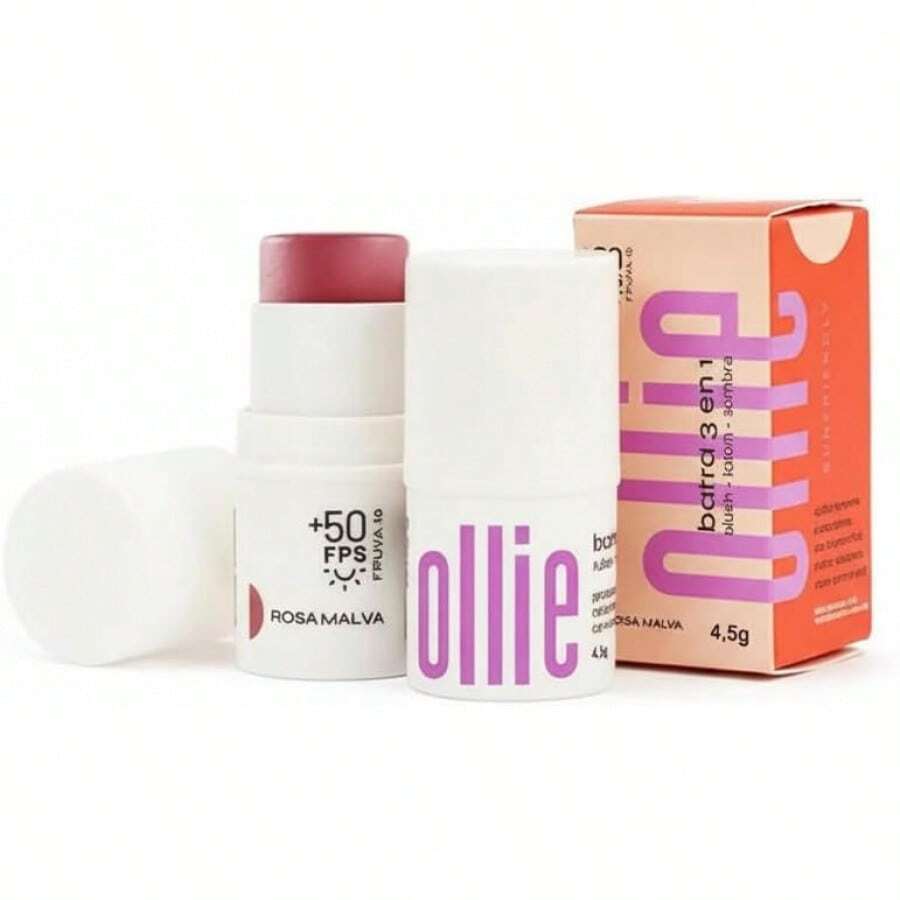 Ollie - Barra 3 en 1 Rubor, Labial y Sombra FPS +50 | Rosa Malva. - Zarzamora - Ver 1