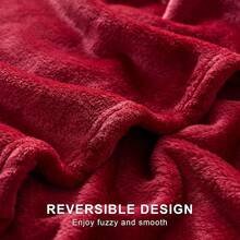 Sofa Blanket Living Room Cover SetFleece Blanket Twin Size, Soft Cozy Twin Blanket, Fuzzy Flannel Blanket Bed, Sofa, Couch, Travel, Camping, 60 X 80 Inches - 紅色 - 查看 9