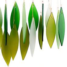 Wind ChimesSpring Leaves and Driftwood Glass Chime Wind ChimesWind Chimes - verde - Ver 4