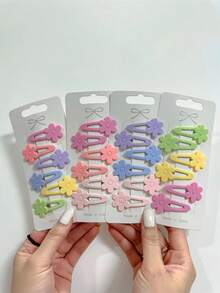 24pcs/pack 4cm Non-slip Hair Clips For Girls With Lovely Princess & Simple Design, No Hurt Hair